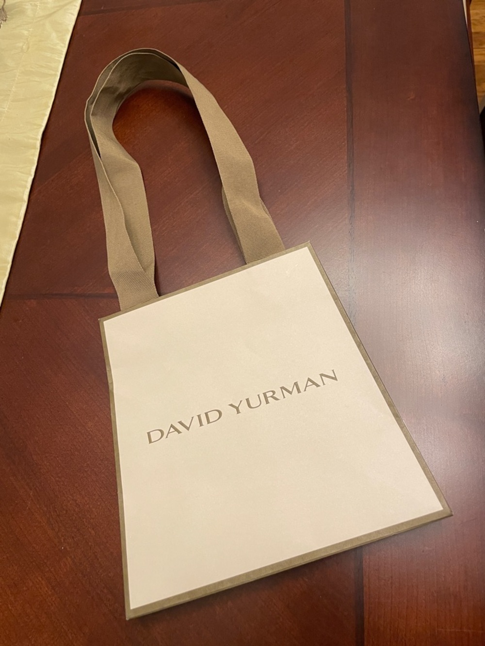 David Yurman Beige and Tan paper bag